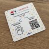 Plaque NFC personnalisée en PVC, imprimée à la charte graphique d'un client