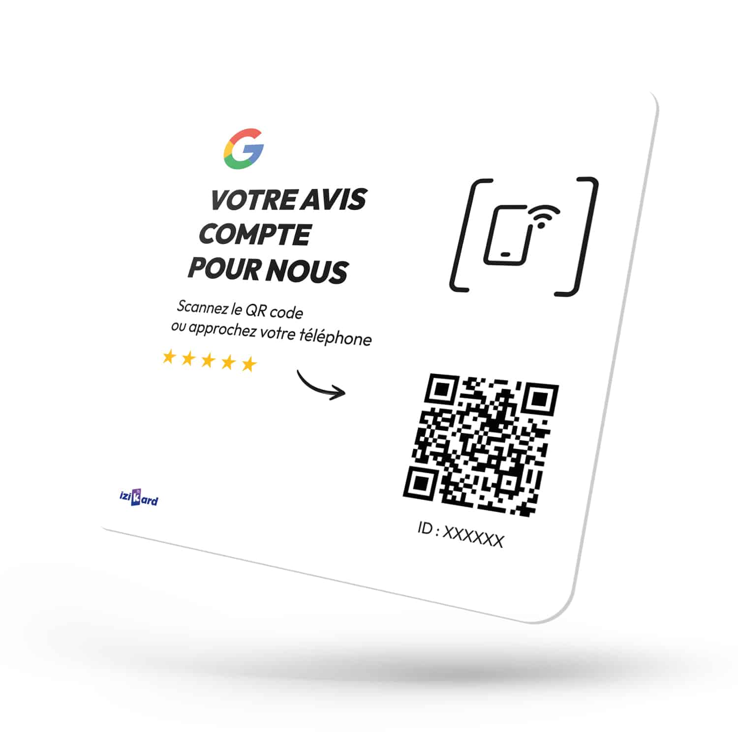 Plaque Avis Google NFC en PVC