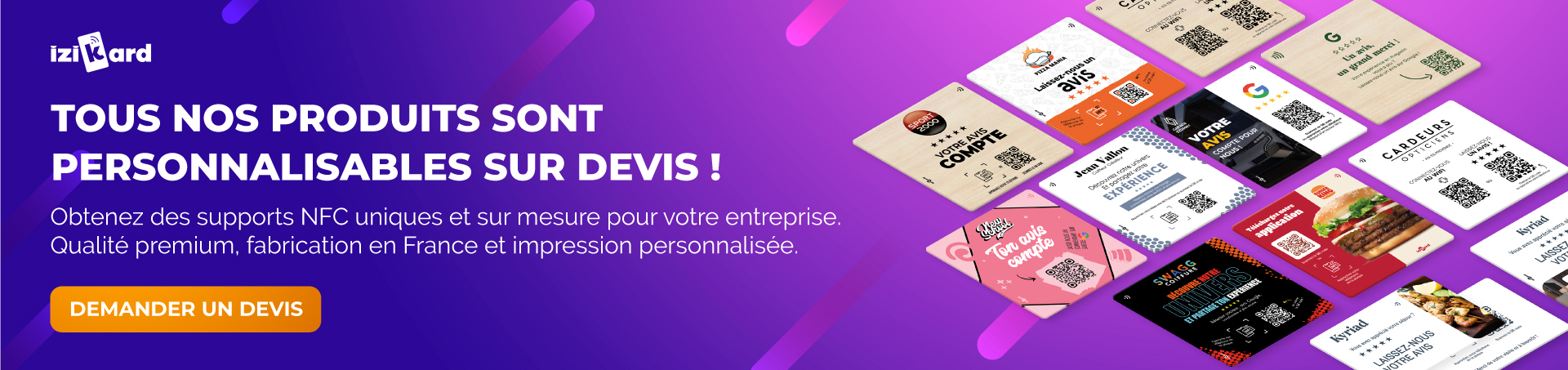 plaque, carte et chevalet NFC personnalisables sur devis