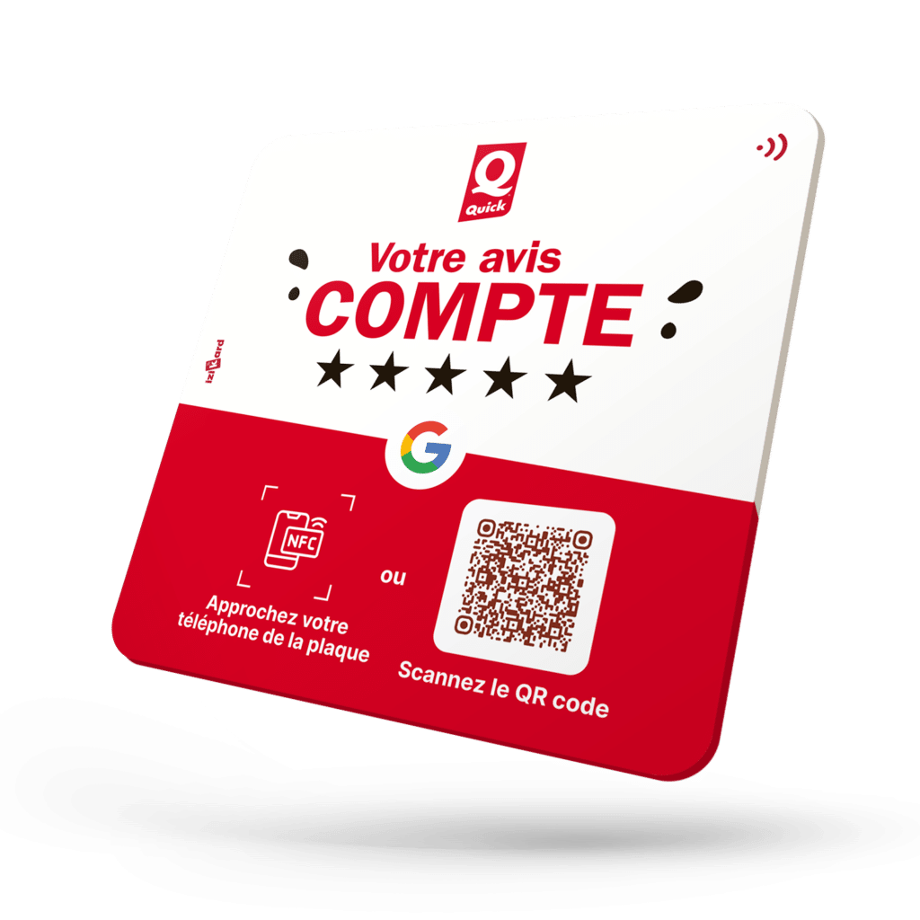 plaque nfc avis google restaurant quick dijon