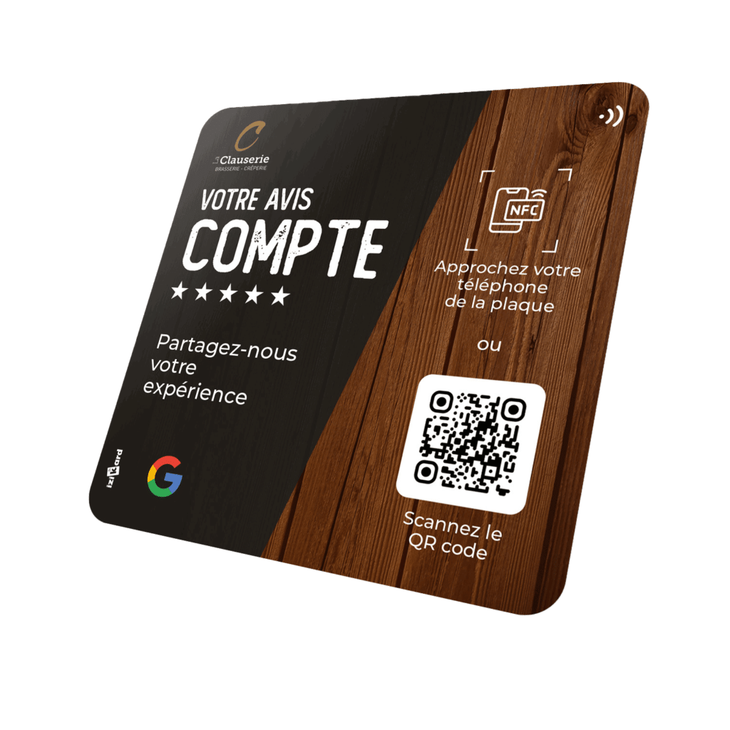 Plaque NFC personnalisée pour entreprise La Clauserie