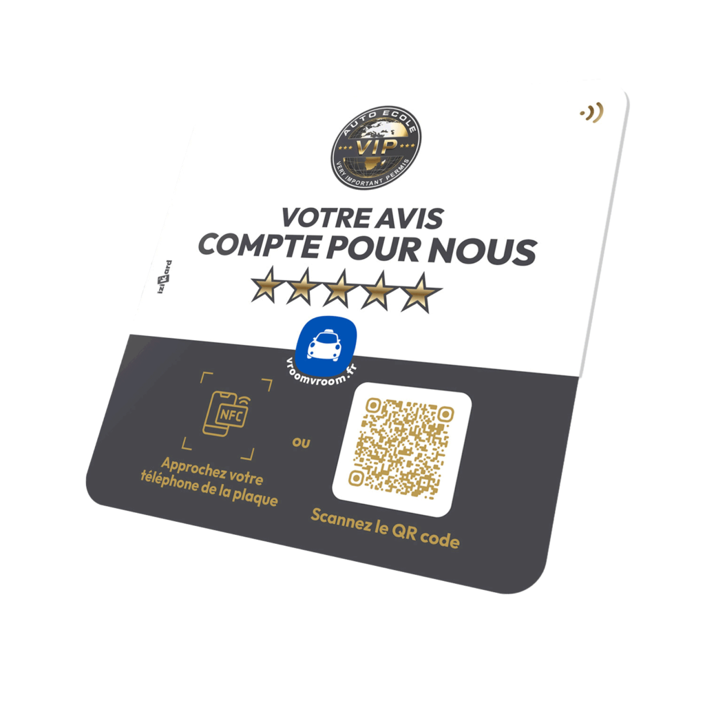 Plaque NFC personnalisée pour Vroom Vroom