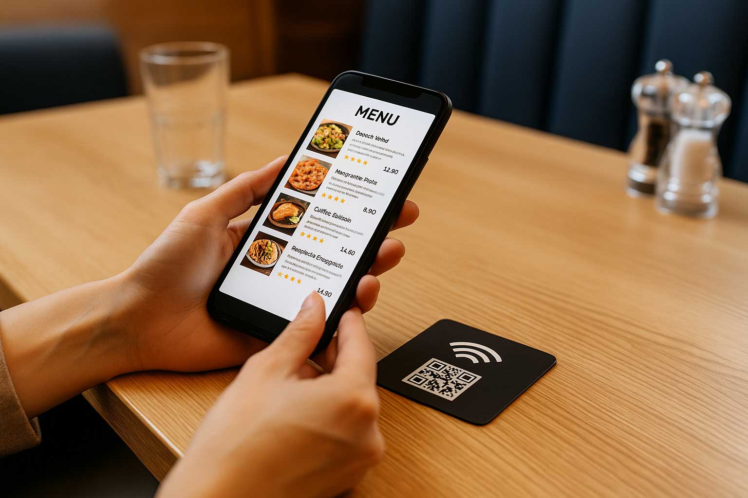 Menu digital pour restaurant par NFC et QR Code