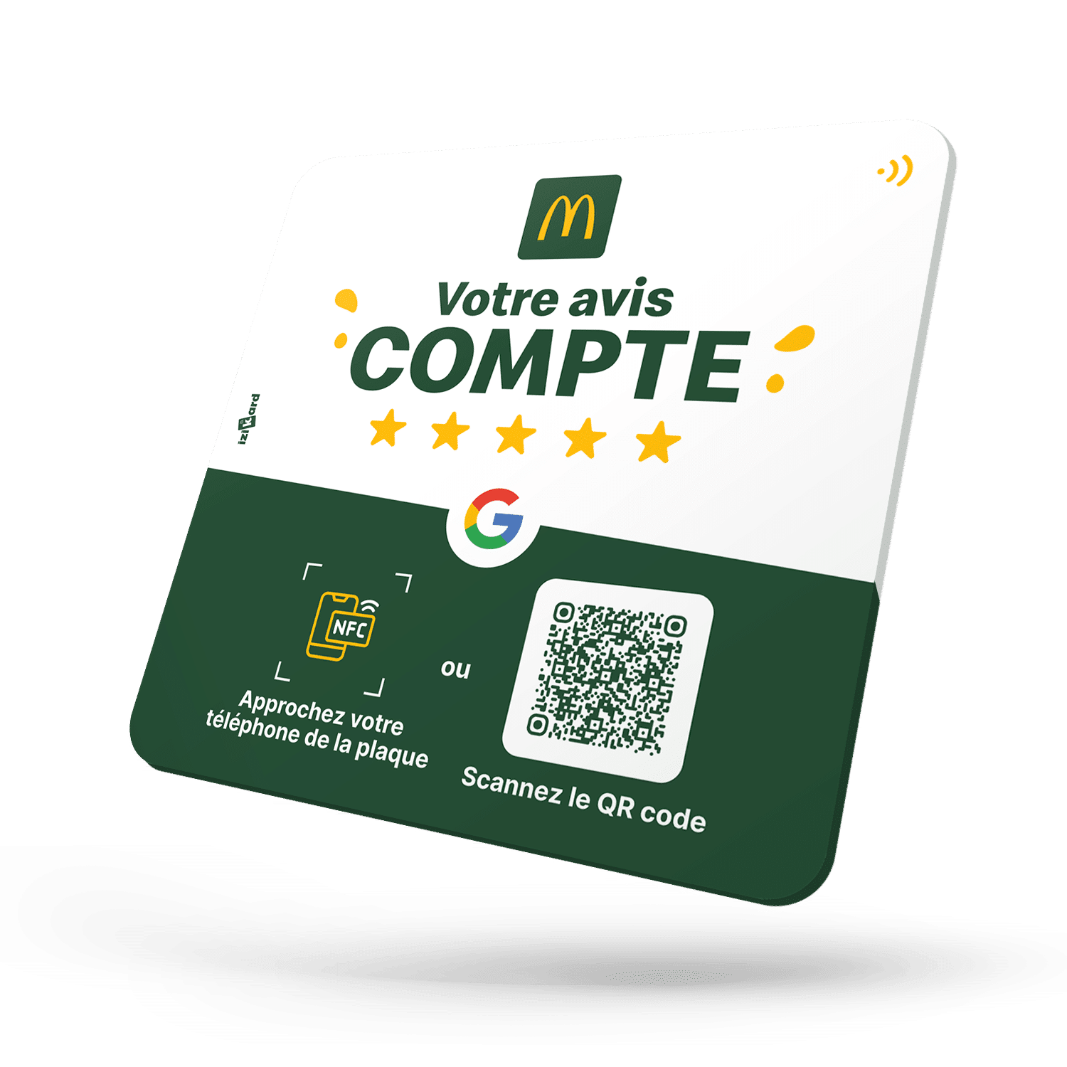 AVIS GOOGLE 100% PERSO 12x12 PVC