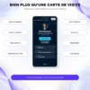 Informations et actions activables sur une carte de visite NFC : contact, réseaux, WhatsApp, rendez-vous et avis Google