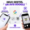Deux gestes pour un avis Google : approcher le téléphone ou scanner le QR Code