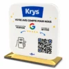 Chevalet acrylique NFC Avis Google sur socle bois, personnalisé au logo de l'enseigne
