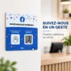 Plaque NFC Facebook fixée au mur, adhésif 3M au dos