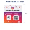 Plaque NFC Instagram au format carré de 12 × 12 cm, avec QR Code et logo Instagram