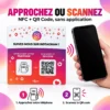 Plaque NFC Instagram lisible en NFC ou par QR Code, sans application