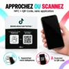 Plaque NFC TikTok lisible en NFC ou par QR Code, sans application