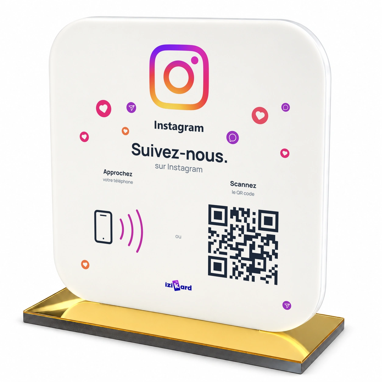 Chevalet acrylique NFC Instagram