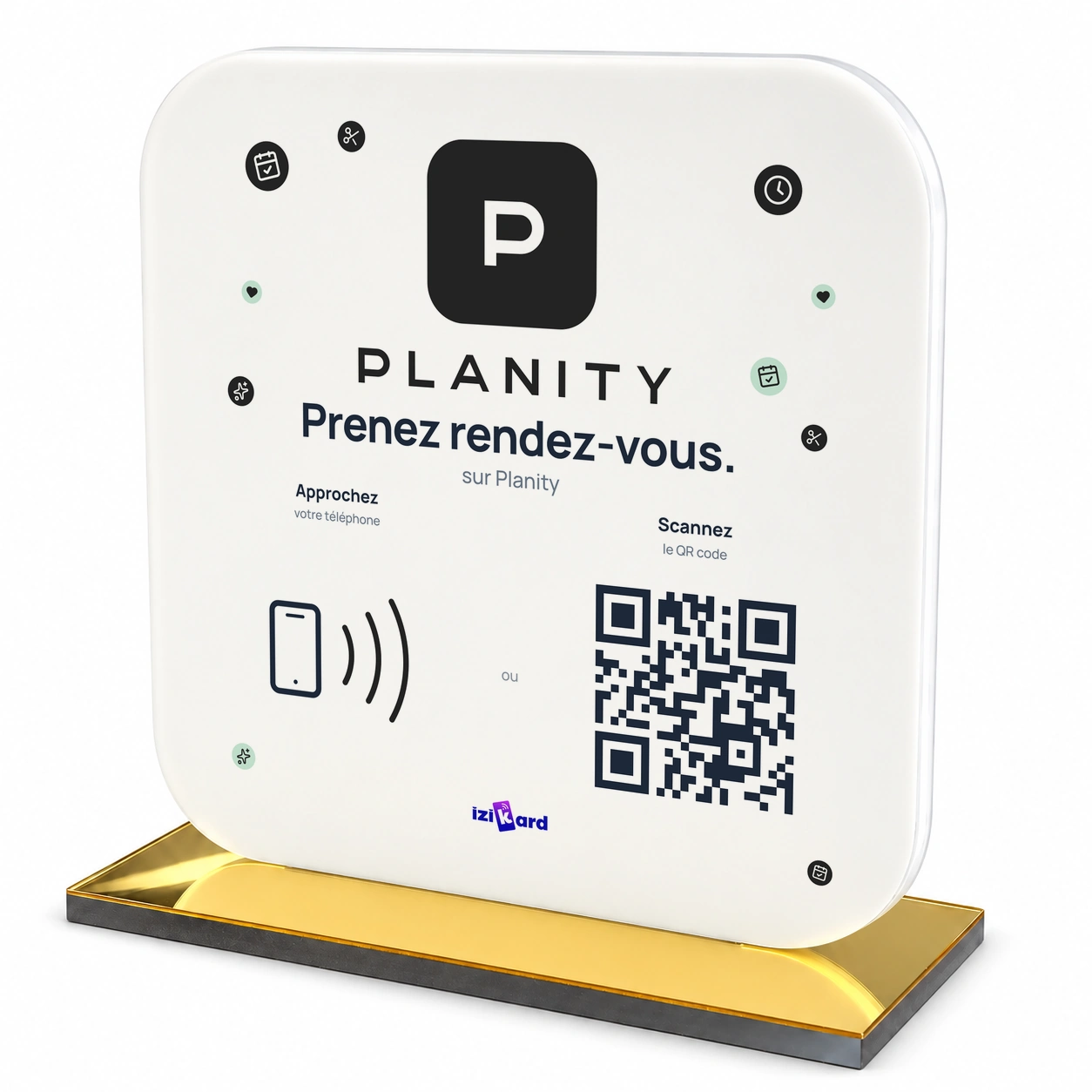 Chevalet acrylique NFC Planity
