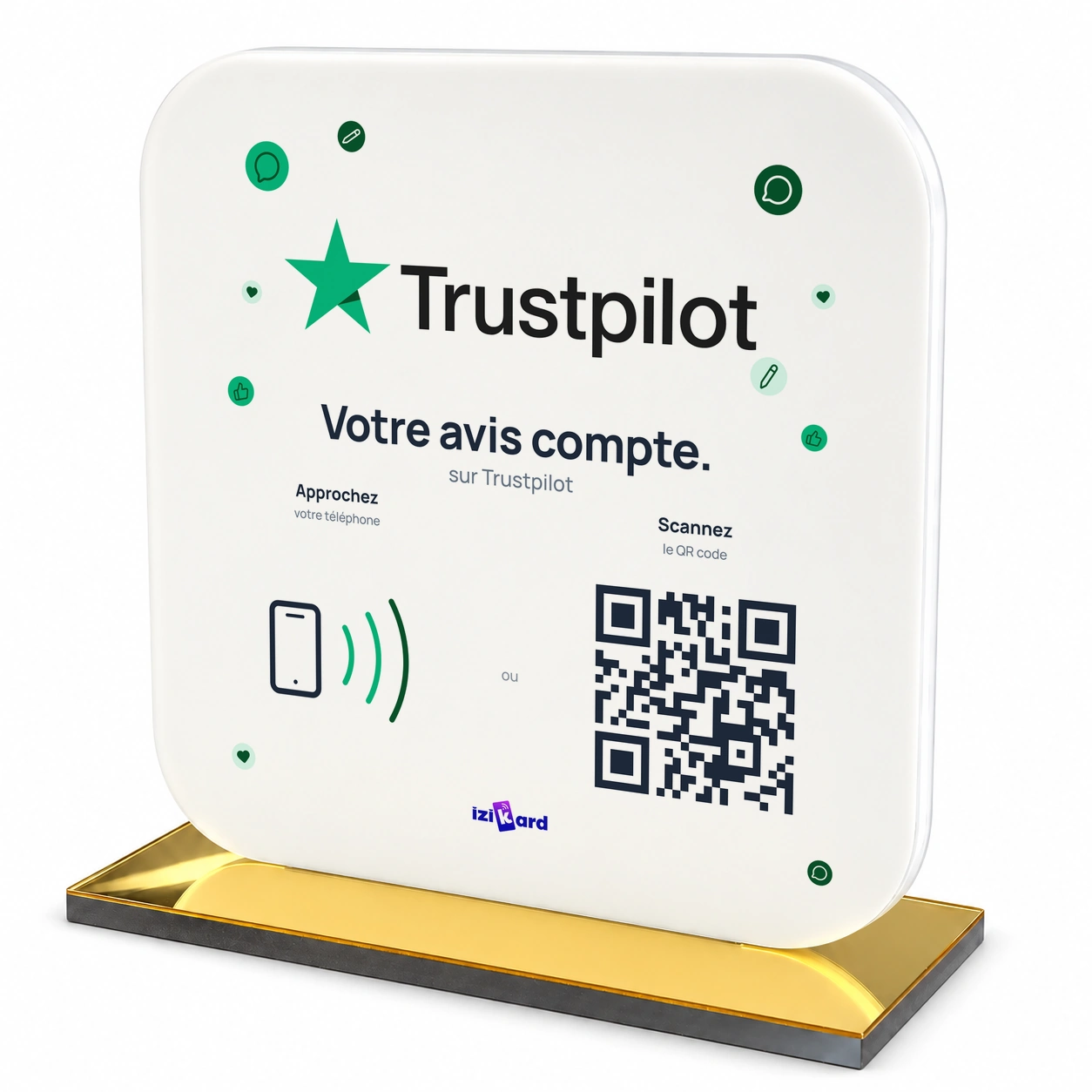 Chevalet acrylique NFC Avis Trustpilot
