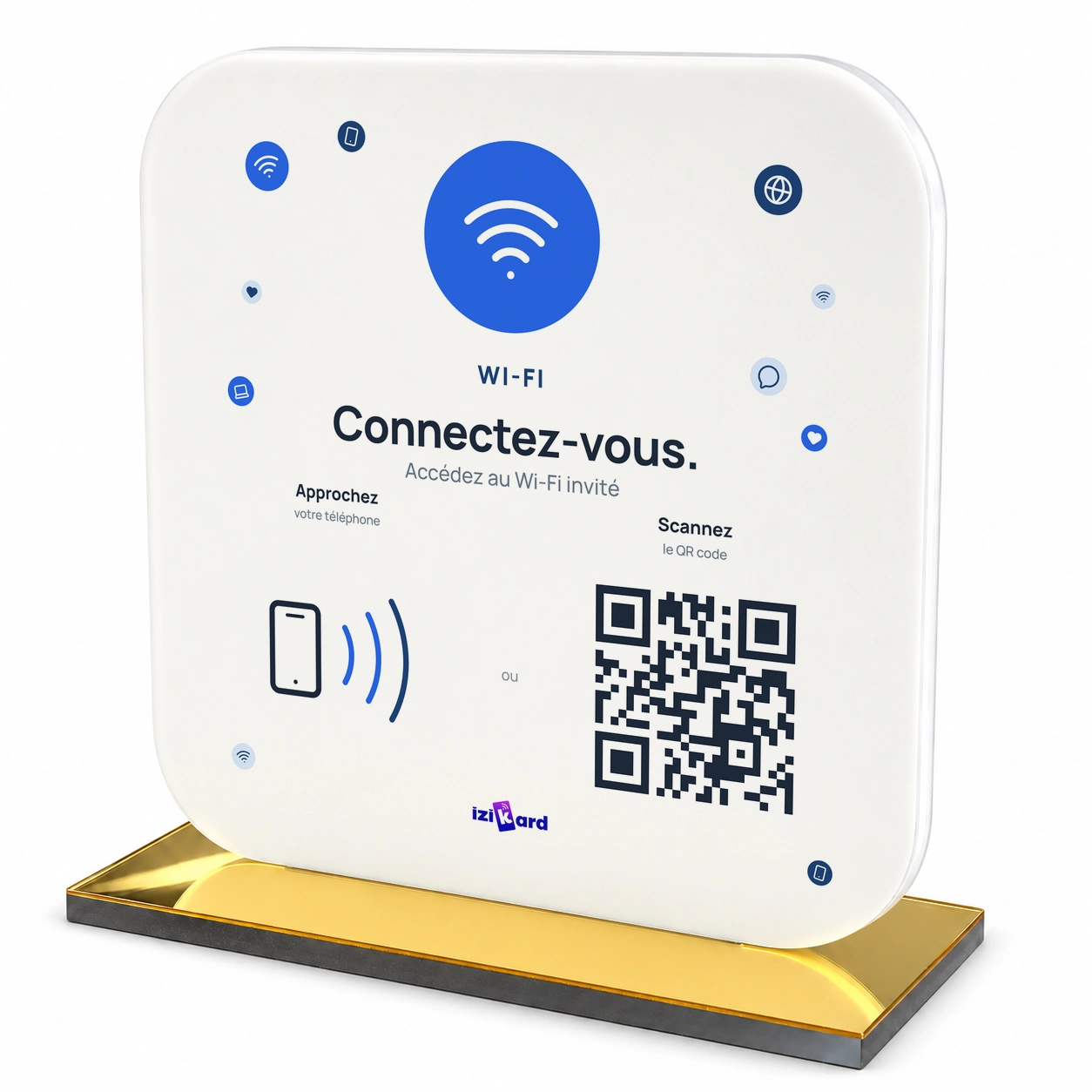 Chevalet acrylique NFC Wi-Fi