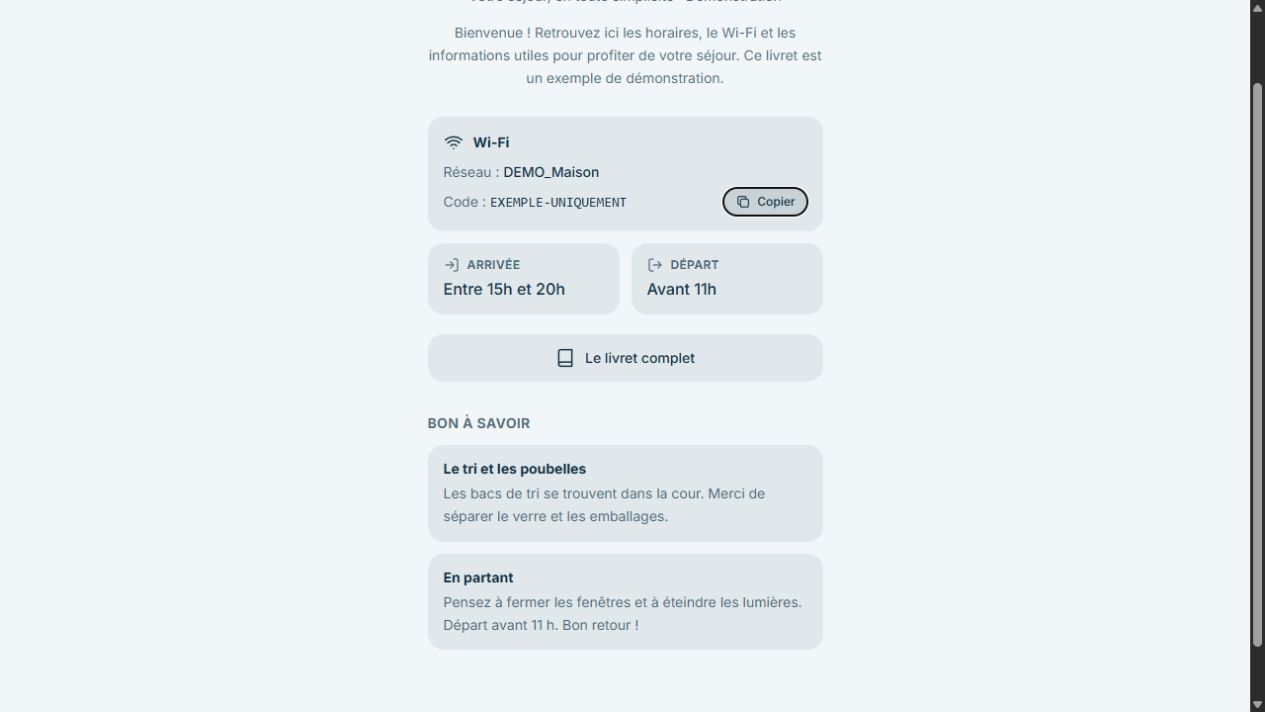 Exemple de consignes IZIGUEST : tri, départ et accès au livret complet.